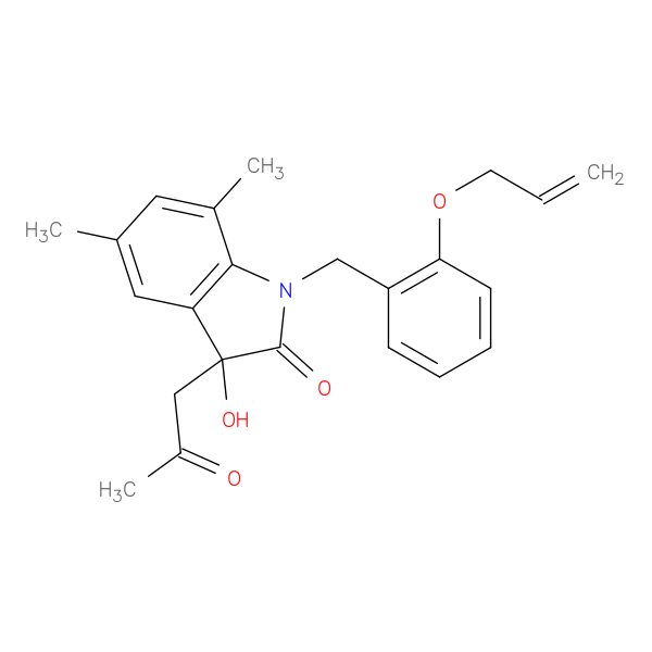 3-hydroxy-5,7-dimethyl-3-(2-oxopropyl)-1-{[2-(prop-2-en-1-yloxy)phenyl]methyl}-2,3-dihydro-1H-indol-2-one