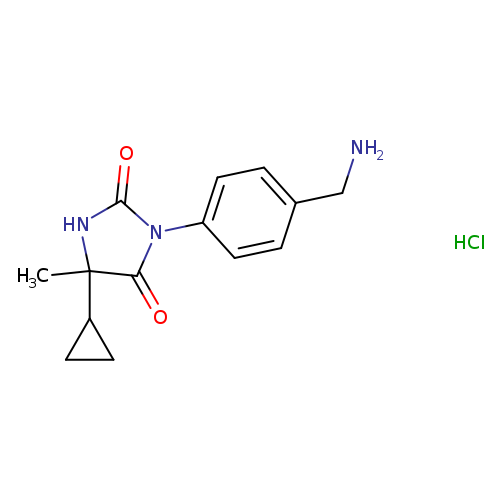3-[4-(aminomethyl)phenyl]-5-cyclopropyl-5-methylimidazolidine-2,4-dione hydrochloride