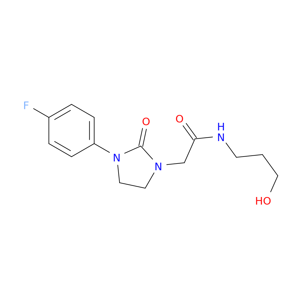 2-[3-(4-fluorophenyl)-2-oxoimidazolidin-1-yl]-N-(3-hydroxypropyl)acetamide