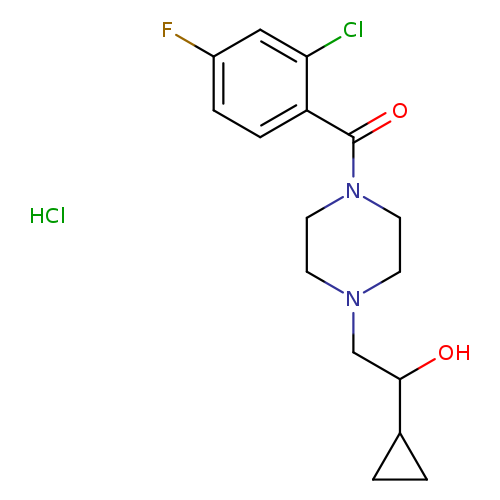 2-[4-(2-chloro-4-fluorobenzoyl)piperazin-1-yl]-1-cyclopropylethan-1-ol hydrochloride