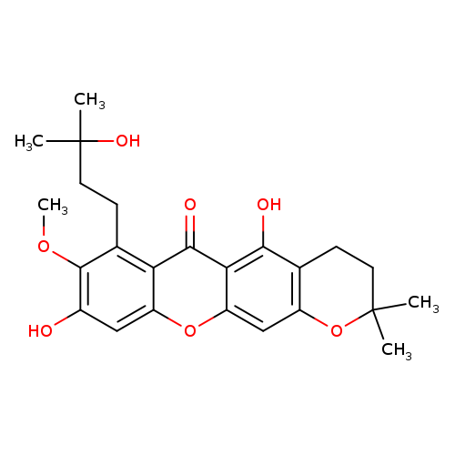2H,6H-Pyrano[3,2-b]xanthen-6-one, 3,4-dihydro-5,9-dihydroxy-7-(3-hydroxy-3-methylbutyl)-8-methoxy-2,2-dimethyl-