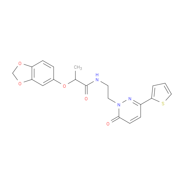 2-(2H-1,3-benzodioxol-5-yloxy)-N-{2-[6-oxo-3-(thiophen-2-yl)-1,6-dihydropyridazin-1-yl]ethyl}propanamide