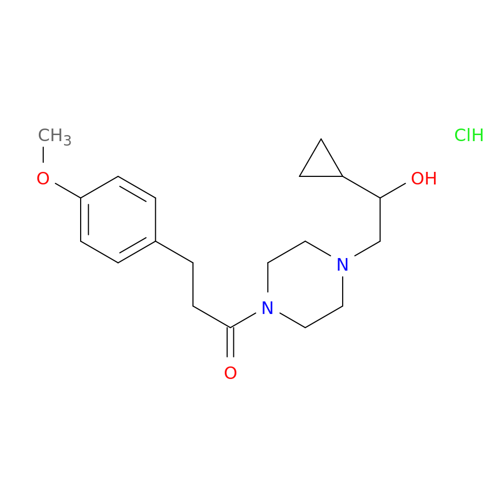 1-[4-(2-cyclopropyl-2-hydroxyethyl)piperazin-1-yl]-3-(4-methoxyphenyl)propan-1-one hydrochloride