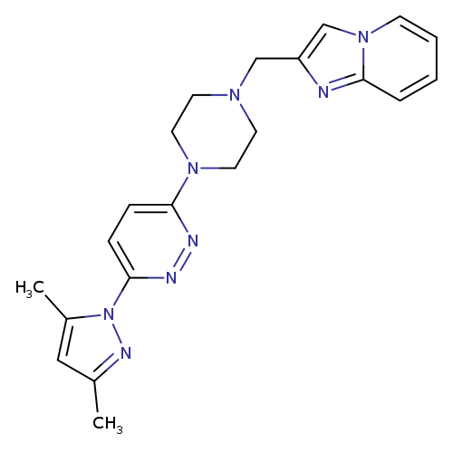 3-(3,5-dimethyl-1H-pyrazol-1-yl)-6-[4-({imidazo[1,2-a]pyridin-2-yl}methyl)piperazin-1-yl]pyridazine