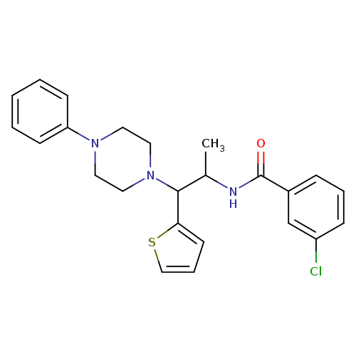 3-chloro-N-[1-(4-phenylpiperazin-1-yl)-1-(thiophen-2-yl)propan-2-yl]benzamide