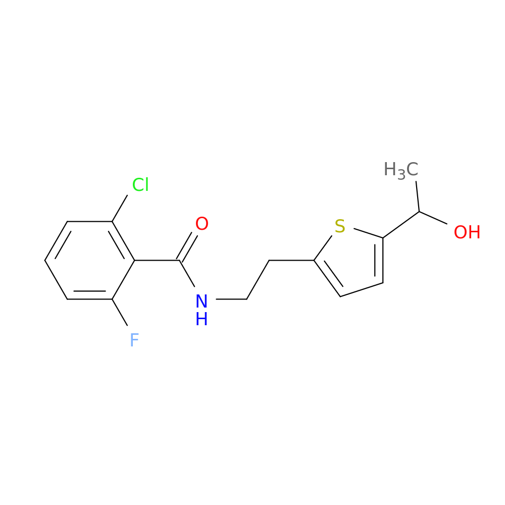 2-chloro-6-fluoro-N-{2-[5-(1-hydroxyethyl)thiophen-2-yl]ethyl}benzamide