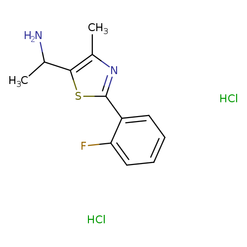 1-[2-(2-fluorophenyl)-4-methyl-1,3-thiazol-5-yl]ethan-1-amine dihydrochloride
