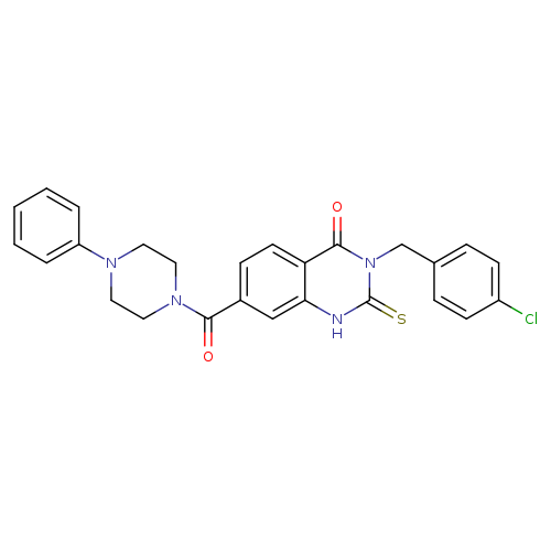 3-[(4-chlorophenyl)methyl]-7-(4-phenylpiperazine-1-carbonyl)-2-sulfanylidene-1,2,3,4-tetrahydroquinazolin-4-one