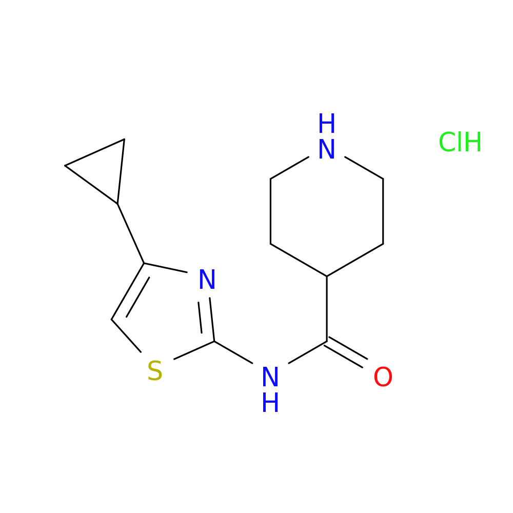 N-(4-cyclopropyl-1,3-thiazol-2-yl)piperidine-4-carboxamide hydrochloride
