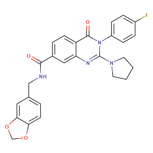 N-[(2H-1,3-benzodioxol-5-yl)methyl]-3-(4-fluorophenyl)-4-oxo-2-(pyrrolidin-1-yl)-3,4-dihydroquinazoline-7-carboxamide