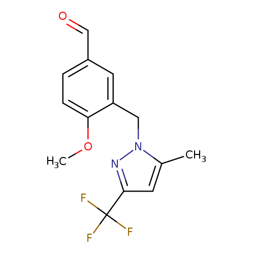 4-methoxy-3-{[5-methyl-3-(trifluoromethyl)-1H-pyrazol-1-yl]methyl}benzaldehyde