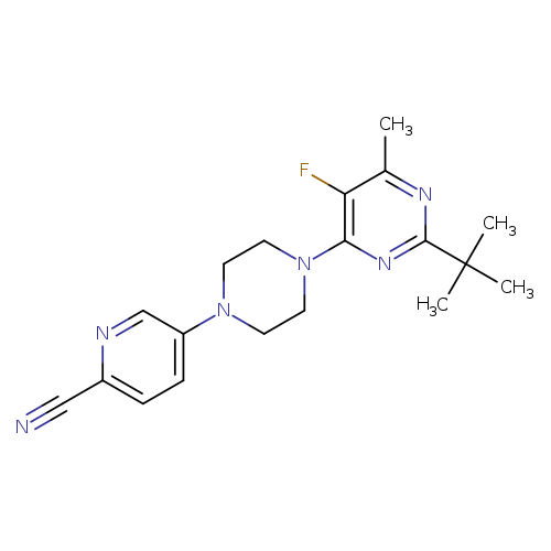 5-[4-(2-tert-butyl-5-fluoro-6-methylpyrimidin-4-yl)piperazin-1-yl]pyridine-2-carbonitrile