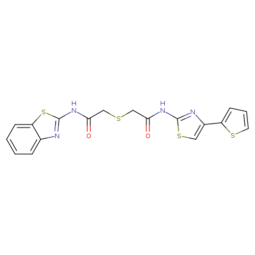 2-({[(1,3-benzothiazol-2-yl)carbamoyl]methyl}sulfanyl)-N-[4-(thiophen-2-yl)-1,3-thiazol-2-yl]acetamide