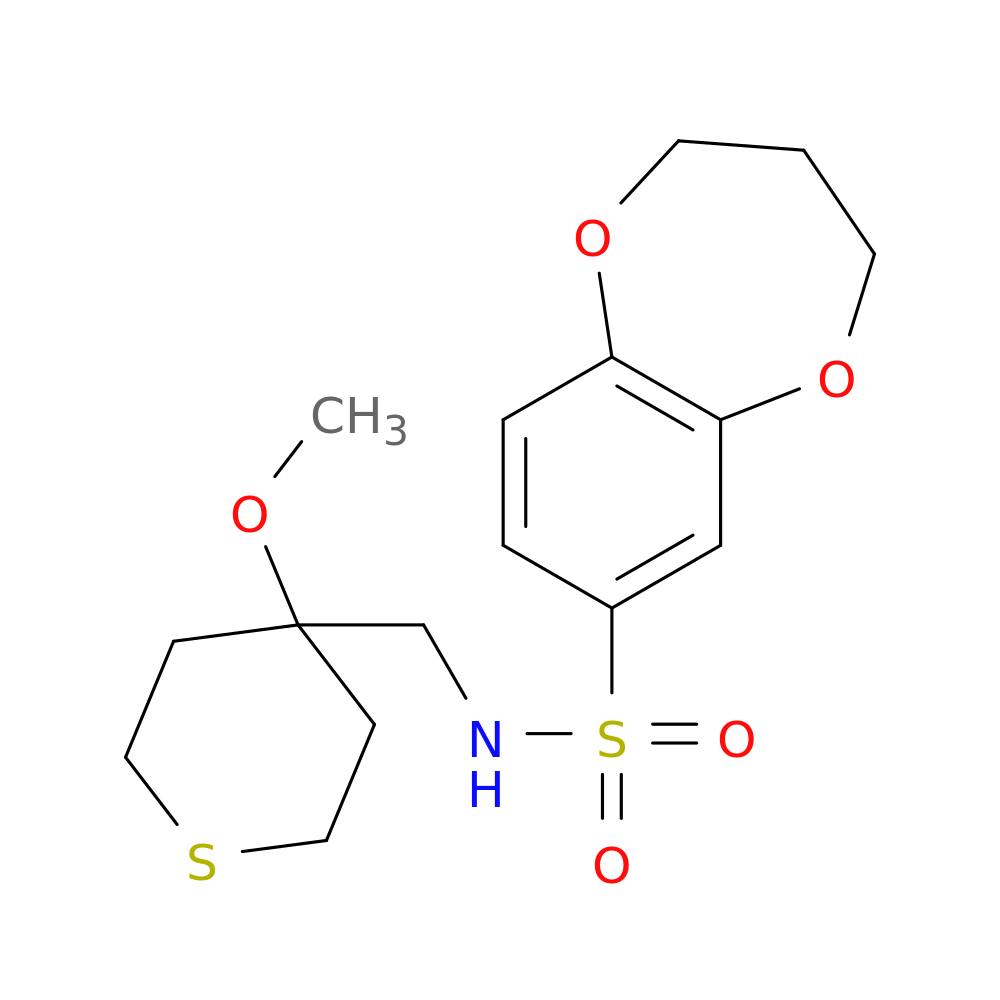 N-[(4-methoxythian-4-yl)methyl]-3,4-dihydro-2H-1,5-benzodioxepine-7-sulfonamide