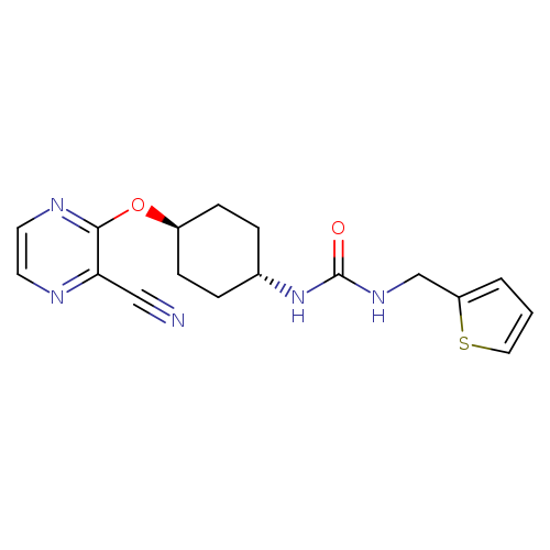 1-[(1r,4r)-4-[(3-cyanopyrazin-2-yl)oxy]cyclohexyl]-3-[(thiophen-2-yl)methyl]urea
