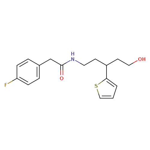 2-(4-fluorophenyl)-N-[5-hydroxy-3-(thiophen-2-yl)pentyl]acetamide