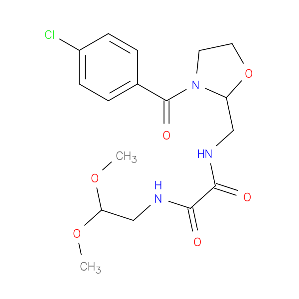 N'-{[3-(4-chlorobenzoyl)-1,3-oxazolidin-2-yl]methyl}-N-(2,2-dimethoxyethyl)ethanediamide