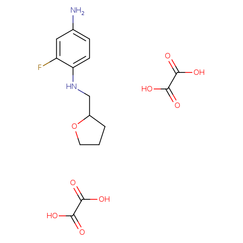 2-fluoro-N1-[(oxolan-2-yl)methyl]benzene-1,4-diamine; bis(oxalic acid)
