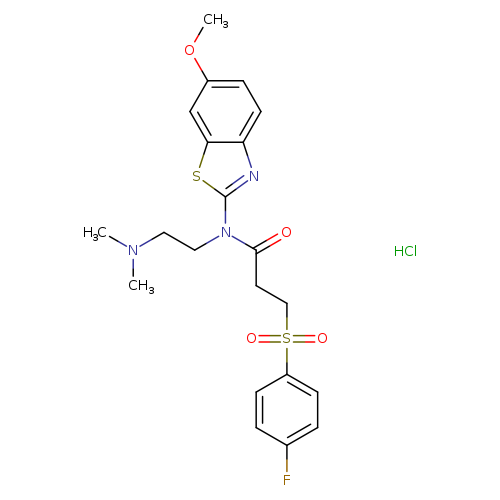 N-[2-(dimethylamino)ethyl]-3-(4-fluorobenzenesulfonyl)-N-(6-methoxy-1,3-benzothiazol-2-yl)propanamide hydrochloride