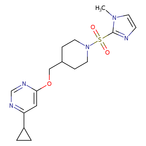 4-cyclopropyl-6-({1-[(1-methyl-1H-imidazol-2-yl)sulfonyl]piperidin-4-yl}methoxy)pyrimidine