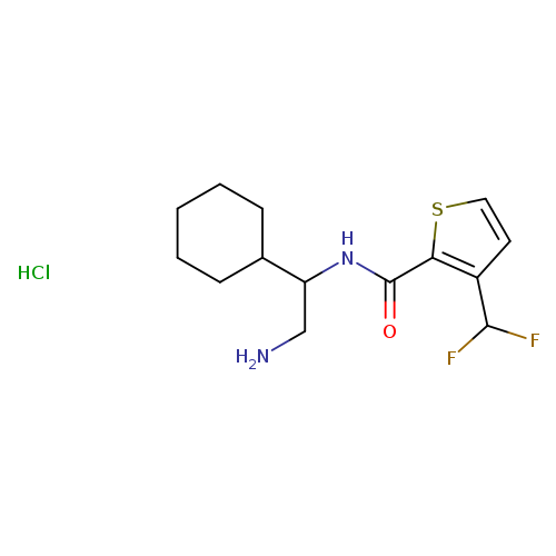 N-(2-amino-1-cyclohexylethyl)-3-(difluoromethyl)thiophene-2-carboxamidehydrochloride