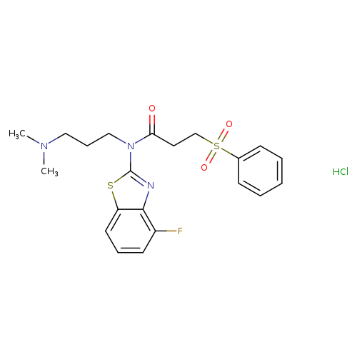 3-(benzenesulfonyl)-N-[3-(dimethylamino)propyl]-N-(4-fluoro-1,3-benzothiazol-2-yl)propanamide hydrochloride