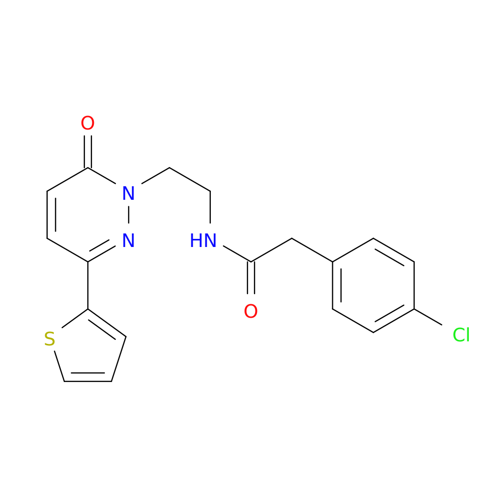 2-(4-chlorophenyl)-N-{2-[6-oxo-3-(thiophen-2-yl)-1,6-dihydropyridazin-1-yl]ethyl}acetamide