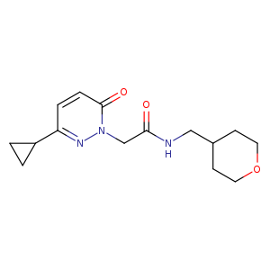 2-(3-cyclopropyl-6-oxo-1,6-dihydropyridazin-1-yl)-N-[(oxan-4-yl)methyl]acetamide