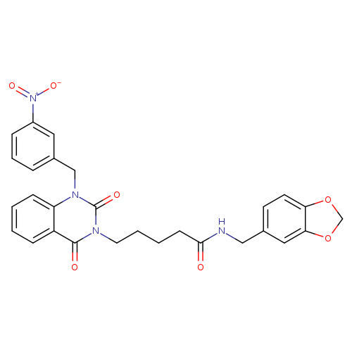 N-[(2H-1,3-benzodioxol-5-yl)methyl]-5-{1-[(3-nitrophenyl)methyl]-2,4-dioxo-1,2,3,4-tetrahydroquinazolin-3-yl}pentanamide