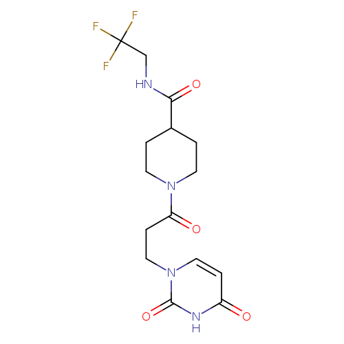 1-[3-(2,4-dioxo-1,2,3,4-tetrahydropyrimidin-1-yl)propanoyl]-N-(2,2,2-trifluoroethyl)piperidine-4-carboxamide