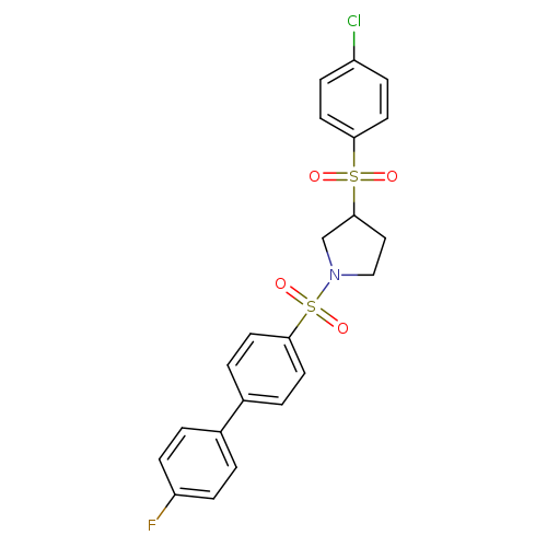 3-(4-chlorobenzenesulfonyl)-1-({4'-fluoro-[1,1'-biphenyl]-4-yl}sulfonyl)pyrrolidine