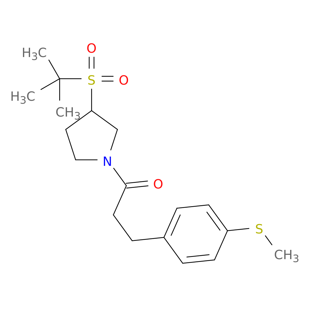 1-[3-(2-methylpropane-2-sulfonyl)pyrrolidin-1-yl]-3-[4-(methylsulfanyl)phenyl]propan-1-one