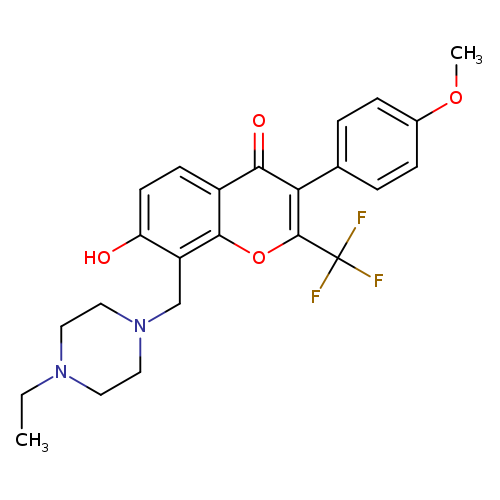 8-[(4-ethylpiperazin-1-yl)methyl]-7-hydroxy-3-(4-methoxyphenyl)-2-(trifluoromethyl)-4H-chromen-4-one