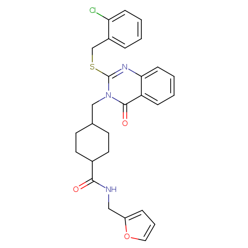 4-[(2-{[(2-chlorophenyl)methyl]sulfanyl}-4-oxo-3,4-dihydroquinazolin-3-yl)methyl]-N-[(furan-2-yl)methyl]cyclohexane-1-carboxamide