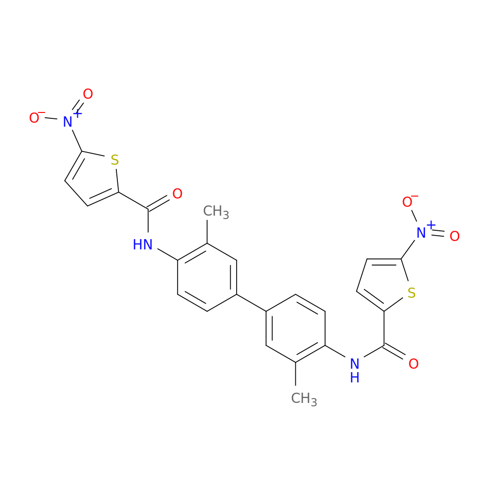 N-[3,3'-dimethyl-4'-(5-nitrothiophene-2-amido)-[1,1'-biphenyl]-4-yl]-5-nitrothiophene-2-carboxamide