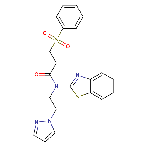 3-(benzenesulfonyl)-N-(1,3-benzothiazol-2-yl)-N-[2-(1H-pyrazol-1-yl)ethyl]propanamide