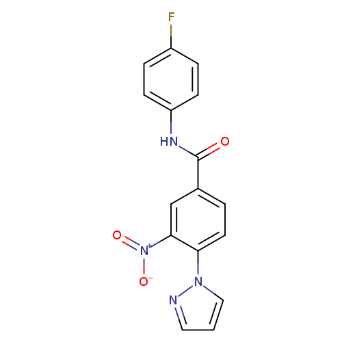N-(4-fluorophenyl)-3-nitro-4-(1H-pyrazol-1-yl)benzamide