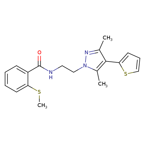N-{2-[3,5-dimethyl-4-(thiophen-2-yl)-1H-pyrazol-1-yl]ethyl}-2-(methylsulfanyl)benzamide