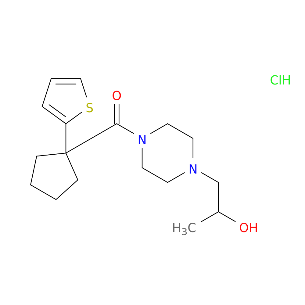 1-{4-[1-(thiophen-2-yl)cyclopentanecarbonyl]piperazin-1-yl}propan-2-ol hydrochloride