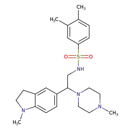 3,4-dimethyl-N-[2-(1-methyl-2,3-dihydro-1H-indol-5-yl)-2-(4-methylpiperazin-1-yl)ethyl]benzene-1-sulfonamide