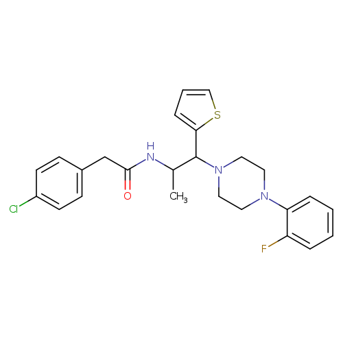 2-(4-chlorophenyl)-N-{1-[4-(2-fluorophenyl)piperazin-1-yl]-1-(thiophen-2-yl)propan-2-yl}acetamide