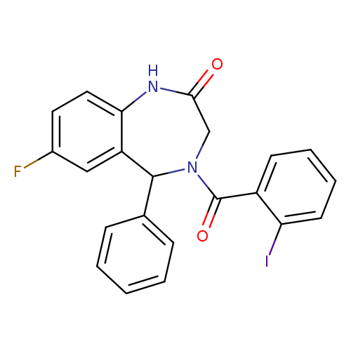 7-fluoro-4-(2-iodobenzoyl)-5-phenyl-2,3,4,5-tetrahydro-1H-1,4-benzodiazepin-2-one