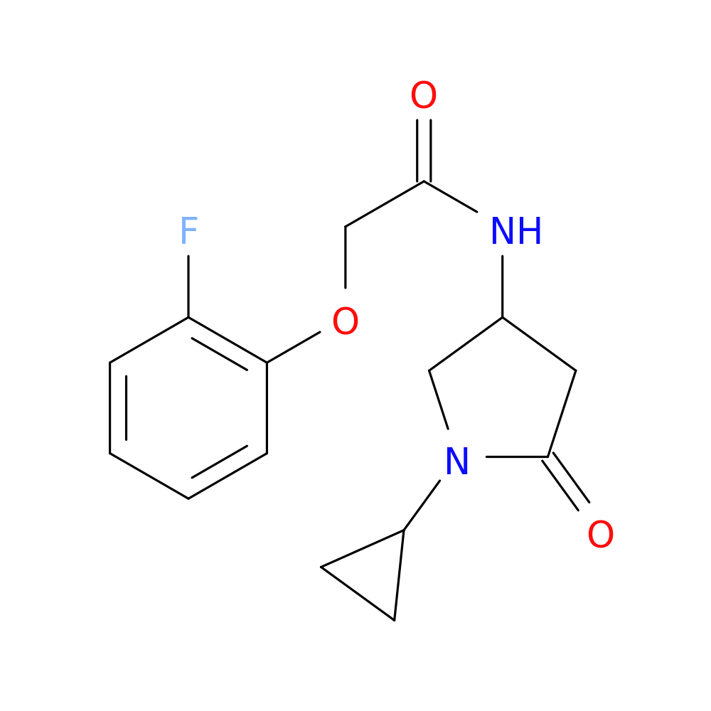 N-(1-cyclopropyl-5-oxopyrrolidin-3-yl)-2-(2-fluorophenoxy)acetamide
