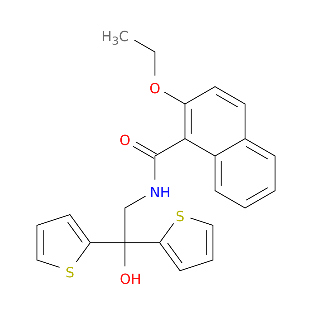 2-ethoxy-N-[2-hydroxy-2,2-bis(thiophen-2-yl)ethyl]naphthalene-1-carboxamide