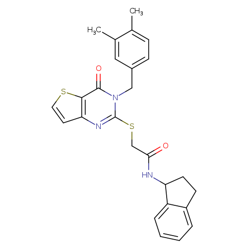 N-(2,3-dihydro-1H-inden-1-yl)-2-({3-[(3,4-dimethylphenyl)methyl]-4-oxo-3H,4H-thieno[3,2-d]pyrimidin-2-yl}sulfanyl)acetamide
