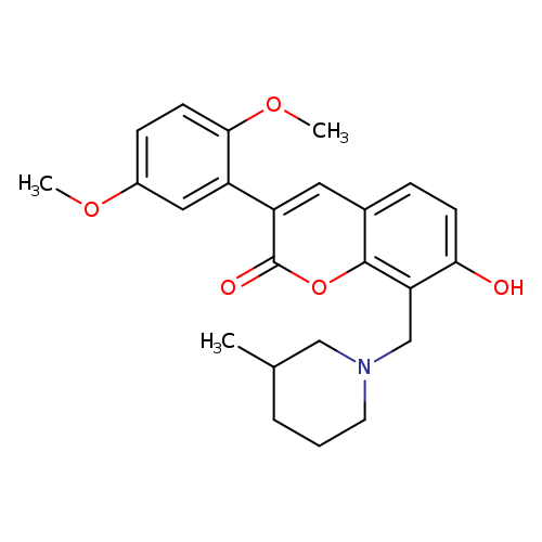 3-(2,5-dimethoxyphenyl)-7-hydroxy-8-[(3-methylpiperidin-1-yl)methyl]-2H-chromen-2-one