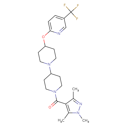 4-{[5-(trifluoromethyl)pyridin-2-yl]oxy}-1'-(1,3,5-trimethyl-1H-pyrazole-4-carbonyl)-1,4'-bipiperidine