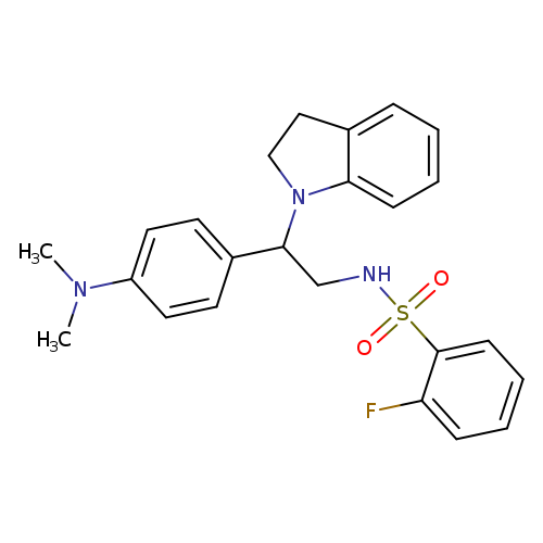 N-[2-(2,3-dihydro-1H-indol-1-yl)-2-[4-(dimethylamino)phenyl]ethyl]-2-fluorobenzene-1-sulfonamide
