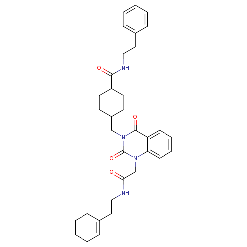 4-{[1-({[2-(cyclohex-1-en-1-yl)ethyl]carbamoyl}methyl)-2,4-dioxo-1,2,3,4-tetrahydroquinazolin-3-yl]methyl}-N-(2-phenylethyl)cyclohexane-1-carboxamide