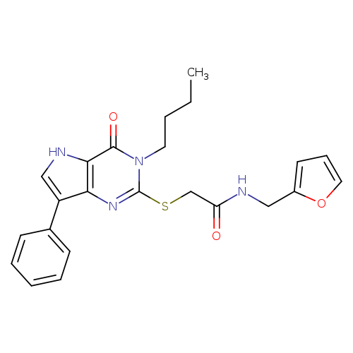 2-({3-butyl-4-oxo-7-phenyl-3H,4H,5H-pyrrolo[3,2-d]pyrimidin-2-yl}sulfanyl)-N-[(furan-2-yl)methyl]acetamide